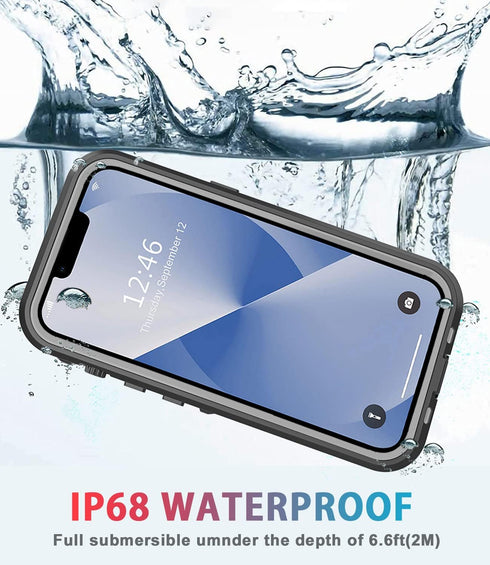 for iPhone 13 Case Waterproof Shockproof Dustproof Full-Body Sturdy with Camera Lens Protector and Built-in Screen Protector,Underwater Full Seale...