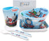 Thomas Transport Fans 5 Pcs Set Cartoon Durable Tableware Meal Dishes Mealtime Food Feeding Eating Set includes Dinner Serving Bowl Plate Cup with...