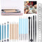 Glarks 19Pcs Carving Modeling Clay Sculpting Tools Set Including Plastic Modeling Tools, Ball Stylus, Silicone Tip Pens, Dual-end Dotting Clay Too...