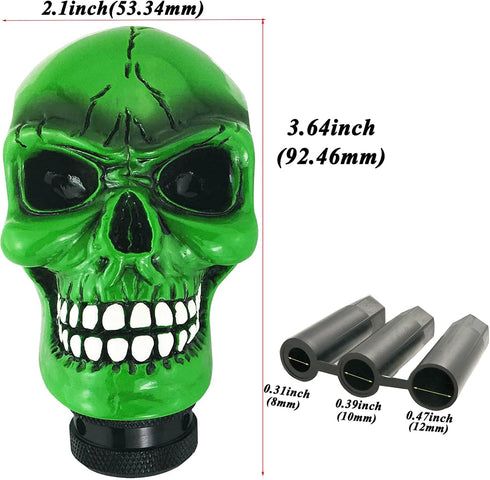 Abfer Skull Shift Knob Car Gear Shifer Knobs Unique Stick Shifting Handle Replacement for Most Automatic Manual Vehicles, Green...