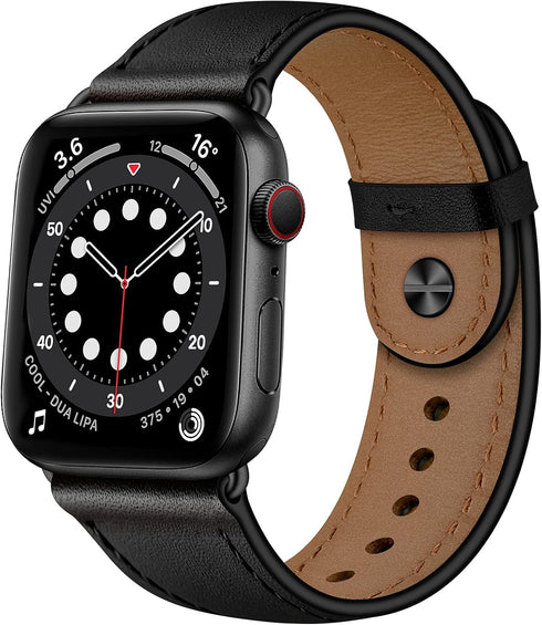 OUHENG Compatible with Apple Watch Band 42mm/41mm/40mm/38mm, Genuine Leather Bands Replacement Strap for iWatch SE2 SE Series 10 9 8 7 6 5 4 3 2 1...