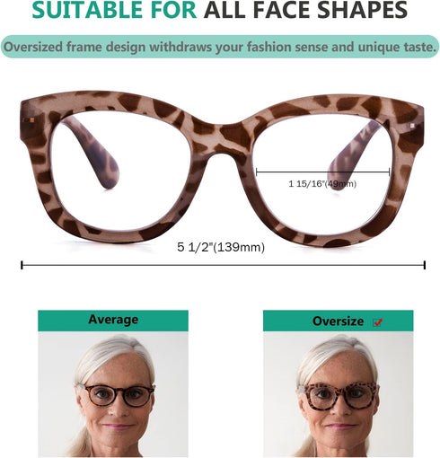 Eyekepper 5 Pack Oversized Reading Glasses - Retro Readers for Women Include Sunshine Readers +2.50...