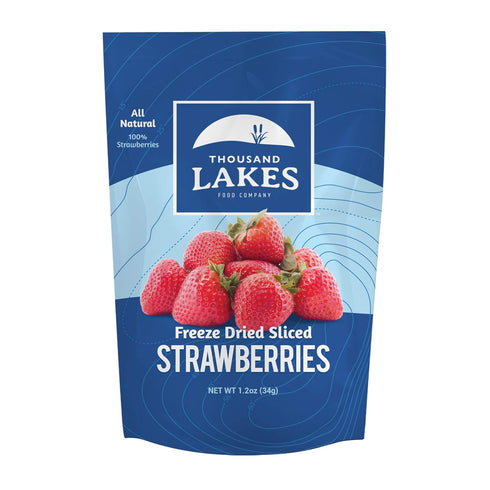 Thousand Lakes Freeze Dried Fruit - Strawberries 1.2 ounces | No Sugar Added | 100% Sliced Strawberries...