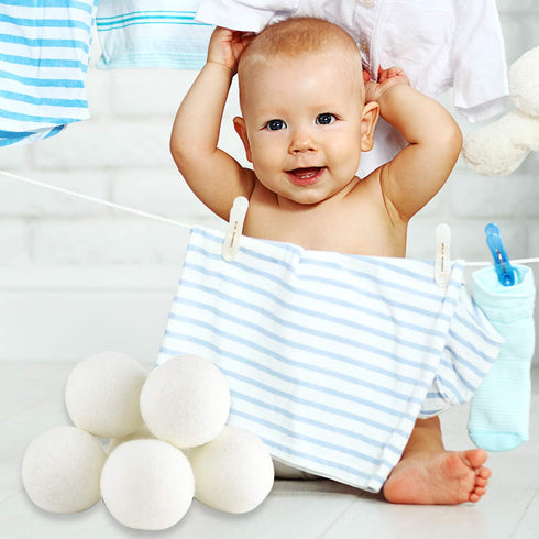 (Upgraded) SnugPad XL Size Wool Dryer Balls Natural Fabric Softener & 100% Organic Premium New Zealand Wool, Reduce Wrinkles & Save Time, Baby Saf...