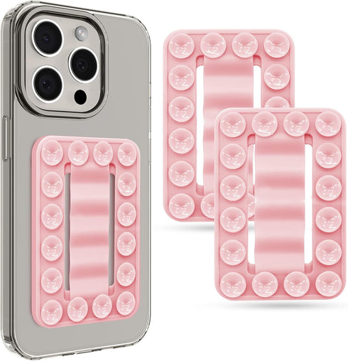 Asstar ?2 Pack? Silicone Suction Phone Case Adhesive Mount, Sticky Phone Grip for iPhone and Android, Non Slip Hands-Free Mirror Shower Holder for...
