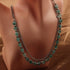 Green Stone Hip Hop Simulated Jade Choker Double Layered Bead Necklace for Men Women...