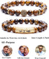 BOMAIL 8mm Tiger Eye Stone Beads Bracelet Elastic Natural Stone Yoga Bracelet for Women Men...