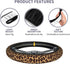 Leopard Steering Wheel Covers Non Slip Neoprene Steering Wheel Protector Cover Universal 15 Inch for Men Women...