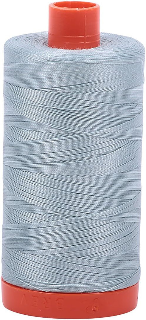 Aurifil Mako Cotton Thread Solid 50wt 1422yds Bright Grey Blue...
