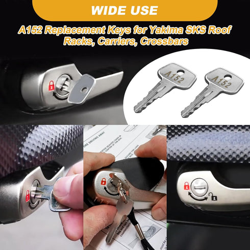 A152 SKS roof rack key,Replacement Keys for Yakima SKS Ski,Roof,Cargo Box,Carrier Racks and Crossbars.(2 pack-Code A152)...