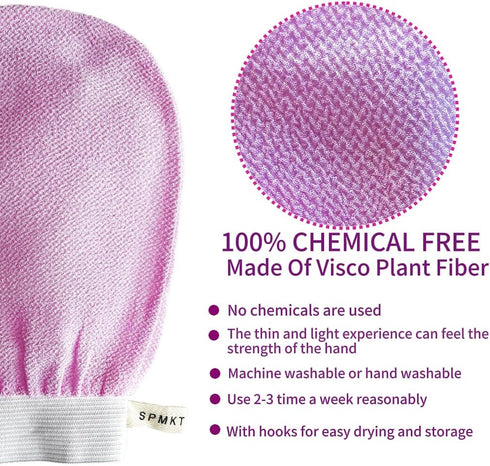 Exfoliating Glove, 3pcs Korean Exfoliating Mitt, Revive Glove Exfoliating Glove & Body Exfoliator, Keratosis Pilaris & Self Tanning to Improve Ski...