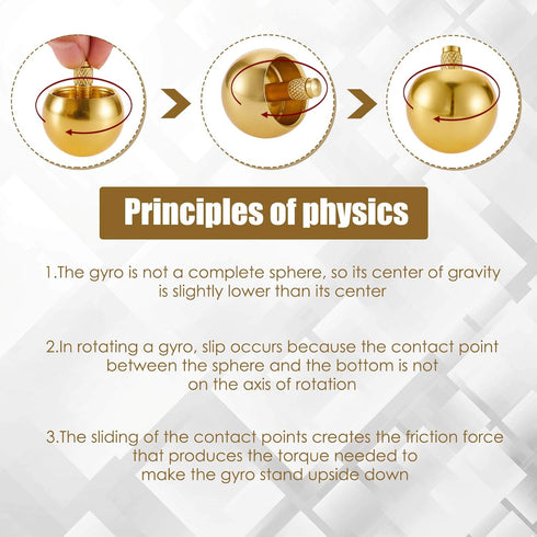 2 Pieces Metal Spinning Top Metal Flip Over Top Kids Aluminum Top Spinner Top Physics Toy Gyroscope Stainless Steel Top Educational Toys for Girls...