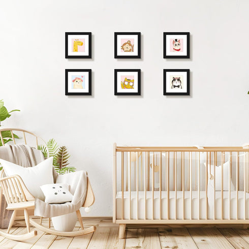 Golden State Art, 6x6 Picture Frame - Solid Wood with Tempered Glass - Square Picture Frame Display Photo 4x4 with Mat or 6x6 without Mat - Wall D...