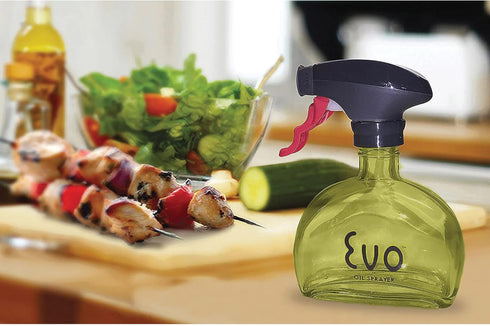 Evo Oil Sprayer Glass, Non-Aerosol for Olive, Cooking Oils, and Vinegars, Green, 6-Ounce Capacity...