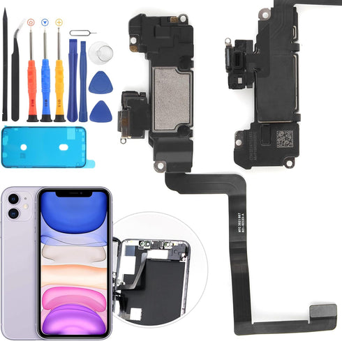 YWLRONG Earpiece Speaker for iPhone 11 Ear Speaker Replacement for iPhone 11 Speaker Replacement Light Proximity Sensor Flex Cable Earphone Speake...