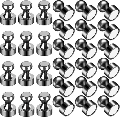 LOVIMAG 30Pcs Fridge Magnets Small Refrigerator Magnets, Black Neodymium Magnets for Whiteboard Strong Fridge Magnets Adult, Push Pin Magnets for ...