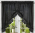 Ellis Curtain Stacey Sheer Tailored Tier Pair Curtains, 56" x 30", Black...