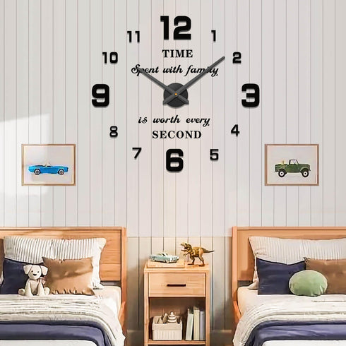 VANGOLD Wall Clock Big Wall Clocks for Living Room Decor, Decorative Wall Clocks Battery Operated (Black Wall Decor)...