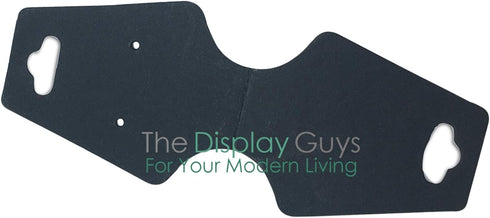 The Display Guys Pack of 100 pcs 1 7/8" X 4 3/4" inch (48mm x 123mm) Matte Black Fold Over Paper Necklace Earrings Display Hanging Cards for Jewel...