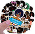 50 pcs Melanin Stickers | Black Girl Graffiti Stickers|Music Singer Decal Waterproof Vinyl Decals for Laptop Skateboard Water Bottles Luggage Scra...