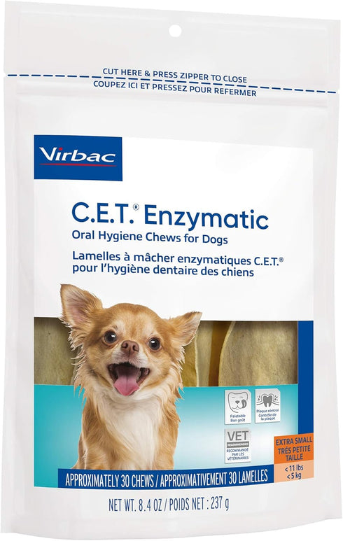 Virbac C.E.T. Enzymatic Oral Hygiene Chews for Dogs Beef 8.4 Ounces...