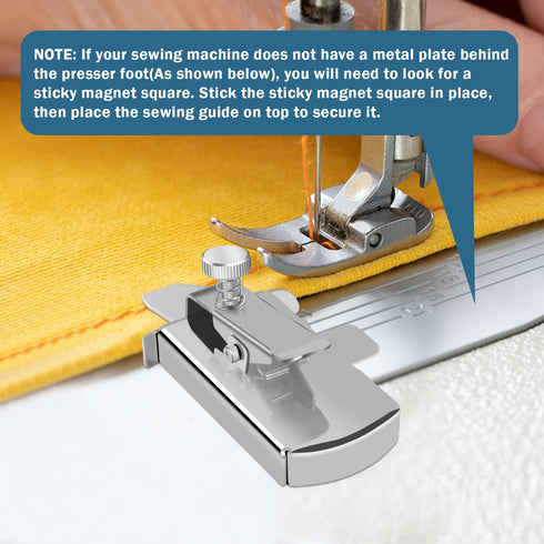 TIGARI Magnetic Seam Guide for Sewing Machine, Magnetic Sewing guide with Clip, Multifunctional Ruler, Hemmer Guide, Seam Guide, Hem Guide for Wal...