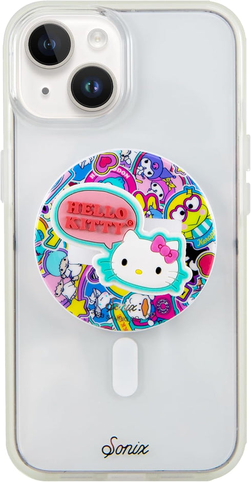 Sonix Magnetic Phone Grip, Removable Silicone Ring Loop Holder | Compatible with MagSafe | Hello Kitty Stickers...
