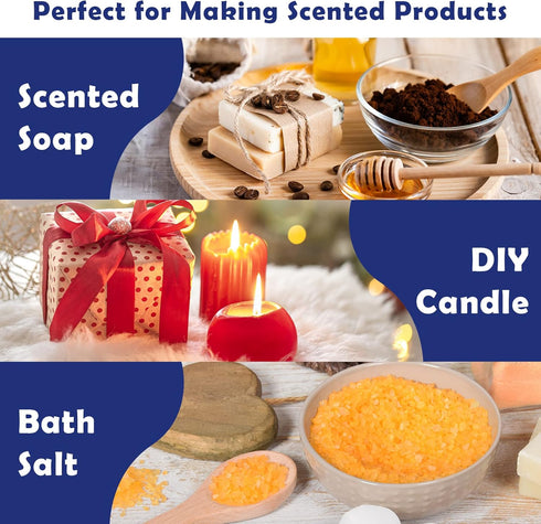 Holamay Dessert Fragrance Oils, Scented Oils Set of 10 Sweet Soap & Candle Making Scents - Creamy Vanilla, Apple Cinnamon, Cookies and More, Aroma...