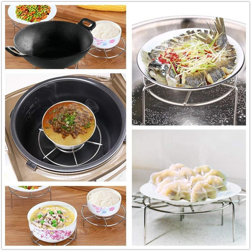 Konrisa Stainless Steel Steam Rack for Instant Pot Cooking Trivet Rack Holder Egg Steamer Basket Trivet Food Stand Air Fryer Rack for Pressure Coo...