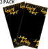 Aneco 2 Pack Happy Birthday Table Cloth Cover Black Gold Party Durable Tablecloth 54 x 108 Inches for Parties Birthdays Weddings...