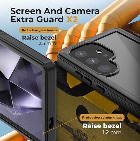 MOTIVE Designed for Samsung Galaxy s24 Ultra Waterproof Case, Built-in Lens & Screen Protector, 12 FT Military Grade, Full Shockproof, Dustproof, ...