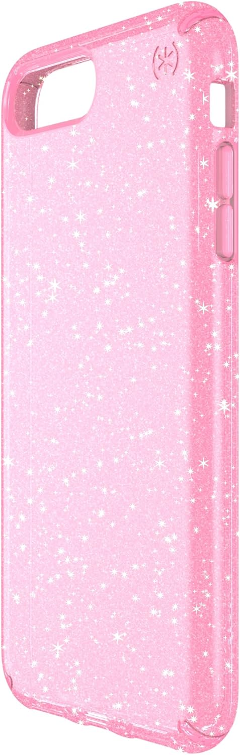 Speck 103123-6603 Products Presidio Clear + Glitter Case for iPhone 8 Plus (Also fits 7 Plus and 6S Plus/6 Plus), Bella Pink With Gold Glitter/Bel...