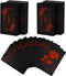 Joyoldelf Black Playing Cards with Rose Pattern, 2pcs Deck of Cards, PVC Plastic & Waterproof Playing Cards, Cool Card Decks Suitable for Family o...