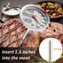 KT THERMO Meat Thermometer for Cooking - NSF certificated Instant Read Cooking Temperature Thermometer Oven Safe, Waterproof 2.5" dial, 5" Long Pr...