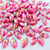 300pcs AB Horse Eye Shape Crystal Clear Sew On Acrylic Rhinestones Flatback Fancy Stones Sewing for Clothing Dress Decorations 7X15MM (Rose red)...