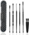 Hion 6 Pcs Ear Wax Removal Kit,Professional Double-Headed Ear Pick Earwax Removal Tools,316L Stainless Steel Ear Cleaner Curette with Cleaning Bru...