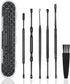 Hion 6 Pcs Ear Wax Removal Kit,Professional Double-Headed Ear Pick Earwax Removal Tools,316L Stainless Steel Ear Cleaner Curette with Cleaning Bru...