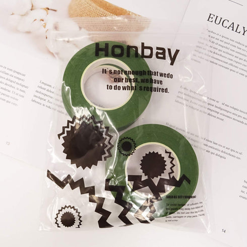 Honbay 4 Rolls 1/2" Wide 30Yard/Roll Floral Tapes for Bouquet Stem Wrap Florist Craft Projects (Light Green)...