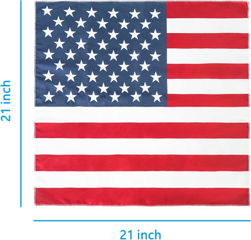 Luwint American Flag Bandana USA Patriotic Headband, Square USA Flag Scarf - Hair Wrapping Neck Head Face Scarves for Men Women, 21”x21”...
