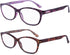 EYEGUARD 2 Pairs Reading Glasses for Women Ultra Clear Spring Hinge Readers +3.00...