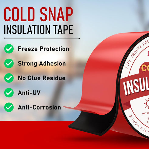 Redford Supply Co. 2 Inch Pipe Insulation Tape - Weather Resistant Water Pipe Wrap Tape - Outdoor Water Pipe Insulation Wrap, Insulation Tape for ...