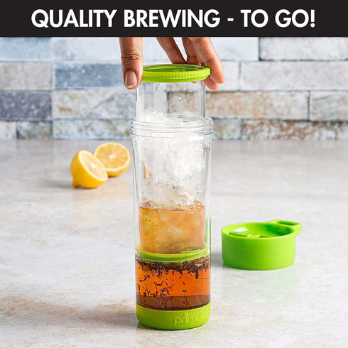 Primula Press and Go Iced Tea Maker, Travel Tumbler, Infuser Bottle, Leak-proof Flip-top Lid with Carry Loop, Dishwasher Safe, Made without BPA, 1...