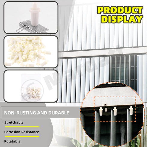 130Pcs Plantation Shutter Repair Kit Includes Plantation Shutter Pins Spring Loaded and Tilt Rod Louvers Staples Replacement for Shutter Panels Wi...
