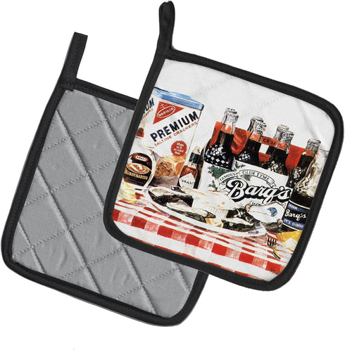 Caroline's Treasures 1004PTHD Barq's Oysters Pair of Pot Holders Kitchen Heat Resistant Pot Holders Sets Oven Hot Pads for Cooking Baking BBQ, 7 1...