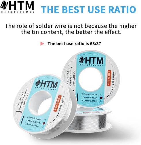 63/37 Rosin Core Tin Lead Solder Wire For Electrical Soldering(0.3mm/50g)...