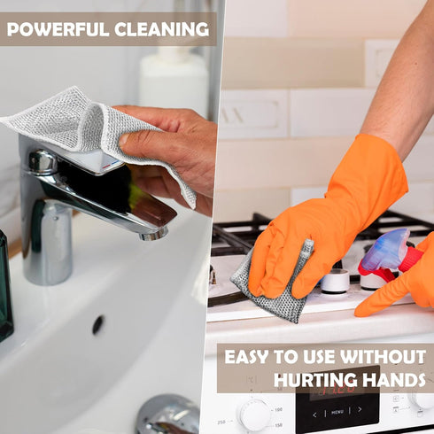 Wire Dishwashing Rags, Multipurpose Wire Miracle Cleaning Cloths, Wire Dishwashing Rag for Wet and Dry Dish, Non-Scratch Wire Dishcloth for Kitche...