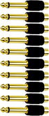 CESS 6.35mm 1/4 Inch TS Plug to RCA Female Jack Audio Adapter, Gold Plated (10 Pack)...