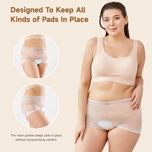 Mesh Postpartum Underwear 10 Counts C-Section Recovery Briefs Carer High Waist Disposable Maternity Pants Breathable,Stretchy Medium...