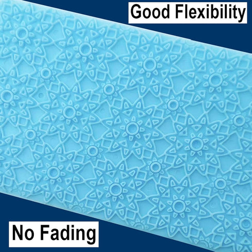 6 Pack Fondant Impression Mat Set Cake Decor Mold Set-Embossed Tree Bark/Flower/Cobblestone Texture Design Sugarcraft Decor Tool for Chocolate Cup...