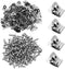 100Pcs Wire Fence Clips w/Screws, Stainless Steel Fencing Mounting Clips, 2.5mm Diameter Cattle Panel Clips, Screws for 2-6 Gauge, Wire Clip for V...